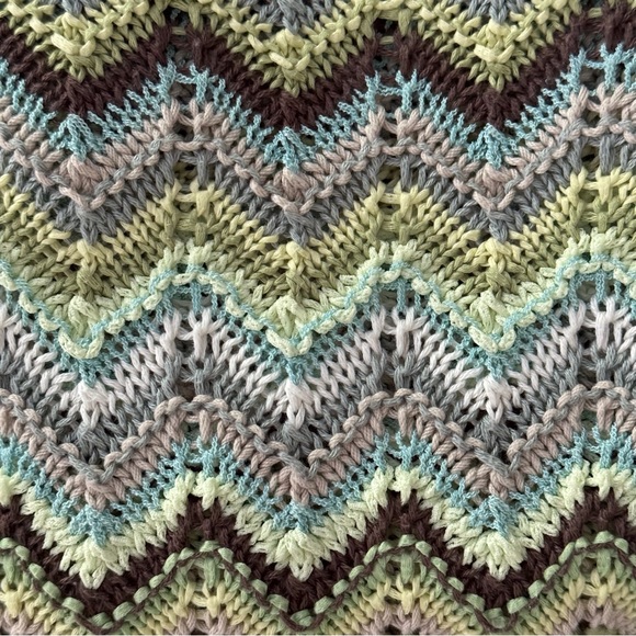 SIGRID OLSEN CHEVRON PATTERN KNIT LONG SLEEVE TOP PETITE SMALL EARTH TONES - Picture 6 of 7